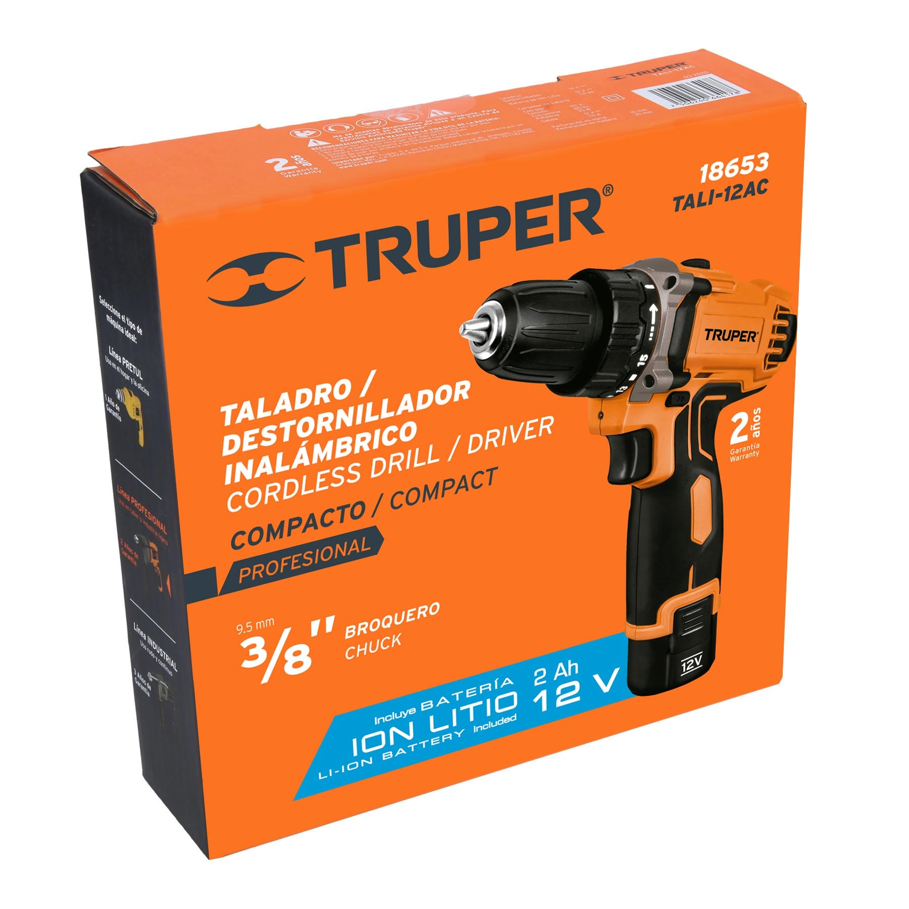 Taladro compacto inalámbrico 3/8", 12 V, Truper - Image 2